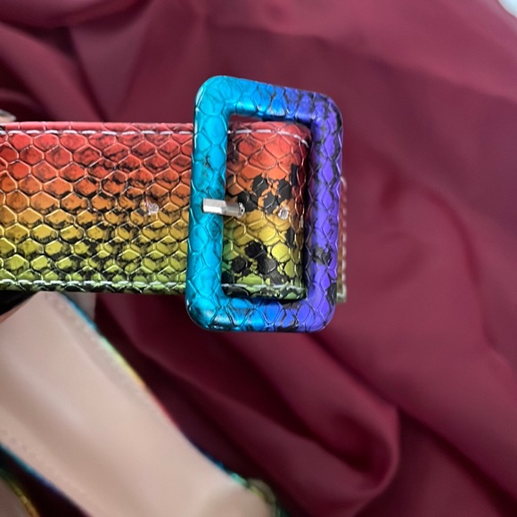 NEW • Snake Print Rainbow Heeled Sandal - Picture 7 of 7